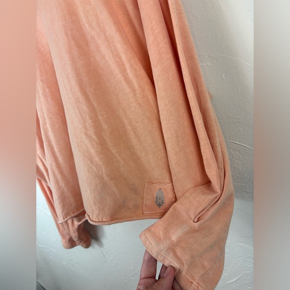 FREE PEOPLE MOVEMENT Orange Cropped Top Long Sleeve Shirt Inspire Tee Crew Neck - Picture 12 of 16